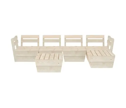 6-Osaline Kaubaalustest Aiamööblikomplekt Immutatud Kuusepuit