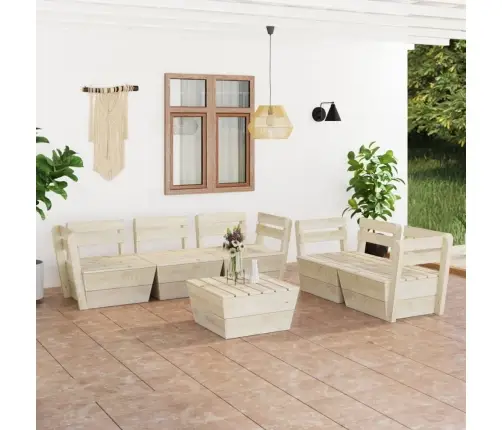 6-Daļīgs Dārza Palešu Mēbeļu Komplekts, Impregnēts Egles Koks Vidaxl