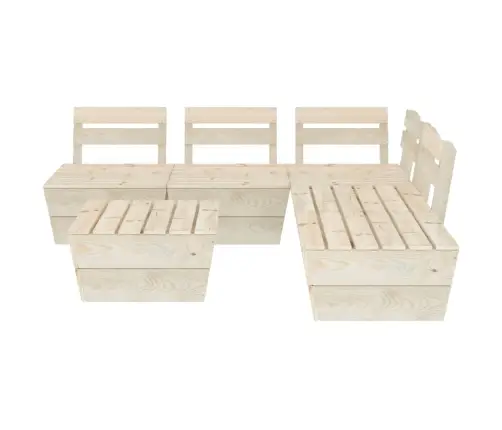 6-Osaline Kaubaalustest Aiamööblikomplekt Immutatud Kuusepuit