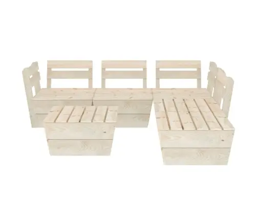 6-Osaline Kaubaalustest Aiamööblikomplekt Immutatud Kuusepuit