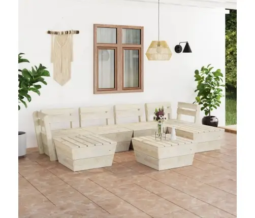 Sodo Baldų Komplektas Iš Palečių, 7 Dalių, Impregnuota Eglė