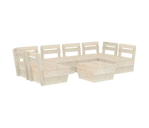 7-Daļīgs Dārza Palešu Mēbeļu Komplekts, Impregnēts Egles Koks Vidaxl