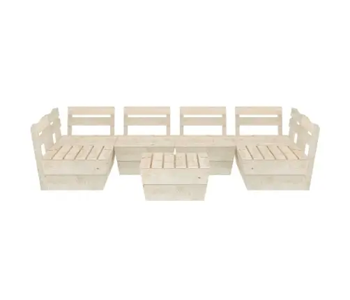 7-Daļīgs Dārza Palešu Mēbeļu Komplekts, Impregnēts Egles Koks Vidaxl