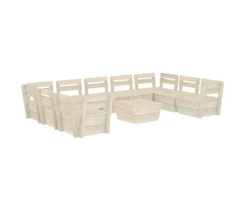10-Osaline Kaubaalustest Aiamööblikomplekt Immutatud Kuusepuit