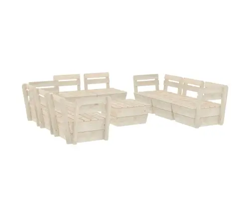 9-Daļīgs Dārza Palešu Mēbeļu Komplekts, Impregnēts Egles Koks Vidaxl