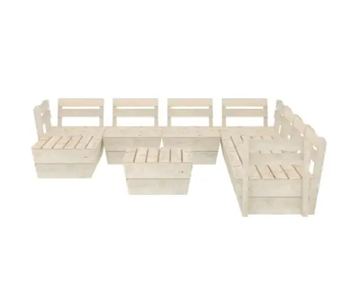 9-Daļīgs Dārza Palešu Mēbeļu Komplekts, Impregnēts Egles Koks Vidaxl