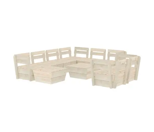 Sodo Baldų Komplektas Iš Palečių, 10 Dalių, Impregnuota Eglė