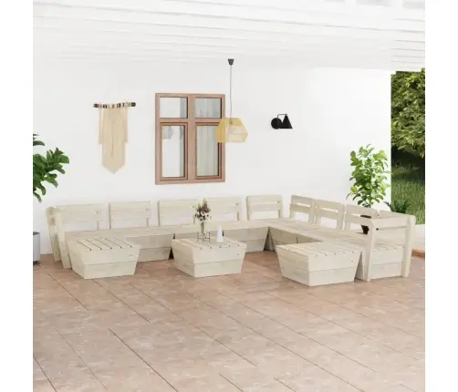 Sodo Baldų Komplektas Iš Palečių, 11 Dalių, Impregnuota Eglė