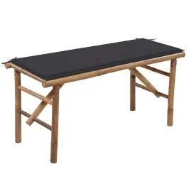 Saliekams Dārza Sols Ar Matraci, 118 Cm, Bambuss Vidaxl