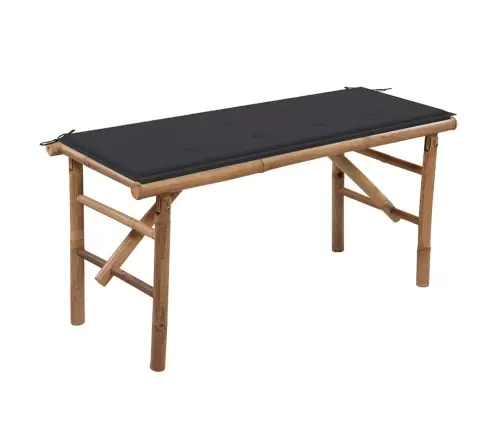 Saliekams Dārza Sols Ar Matraci, 118 Cm, Bambuss Vidaxl