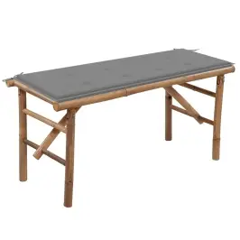 Sulankstomas Sodo Suoliukas Su Pagalvėle, 118cm Bambukas