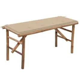 Saliekams Dārza Sols Ar Matraci, 118 Cm, Bambuss Vidaxl