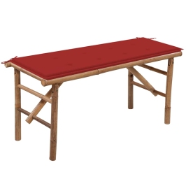 Saliekams Dārza Sols Ar Matraci, 118 Cm, Bambuss Vidaxl