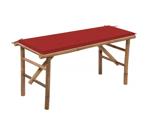 Sulankstomas Sodo Suoliukas Su Pagalvėle, 118cm Bambukas