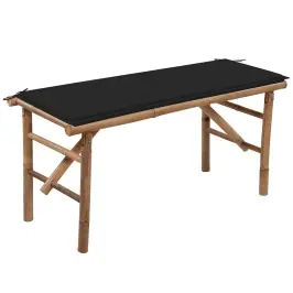 Saliekams Dārza Sols Ar Matraci, 118 Cm, Bambuss Vidaxl
