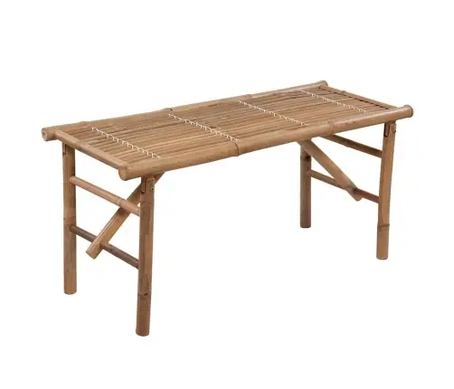 Sulankstomas Sodo Suoliukas Su Pagalvėle, 118cm Bambukas