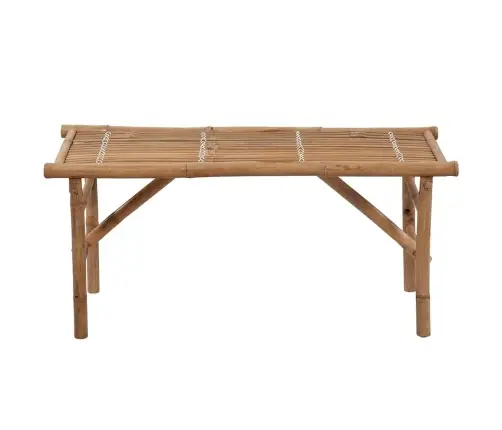 Sulankstomas Sodo Suoliukas Su Pagalvėle, 118cm Bambukas