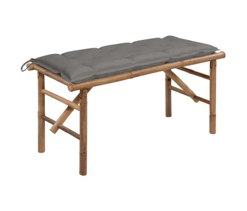 Sulankstomas Sodo Suoliukas Su Pagalvėle, 118cm Bambukas