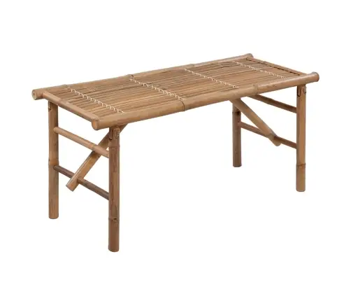 Sulankstomas Sodo Suoliukas Su Pagalvėle, 118cm Bambukas