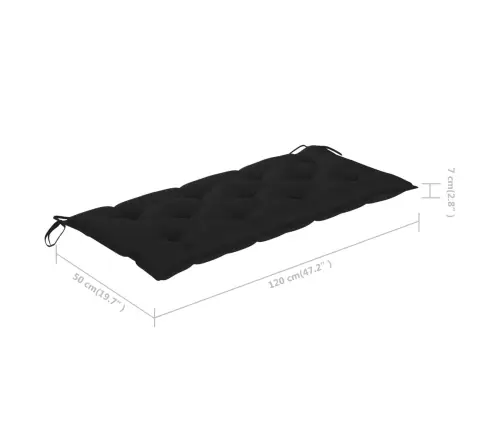 Saliekams Dārza Sols Ar Matraci, 118 Cm, Bambuss Vidaxl