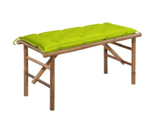 Sulankstomas Sodo Suoliukas Su Pagalvėle, 118cm Bambukas