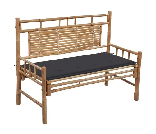 Dārza Sols Ar Matraci, 120 Cm, Bambuss Vidaxl