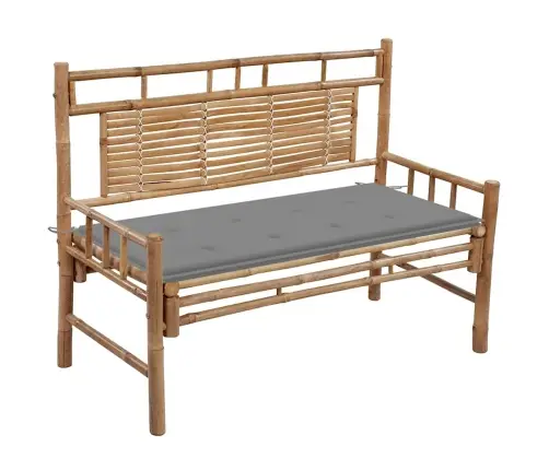 Dārza Sols Ar Matraci, 120 Cm, Bambuss Vidaxl