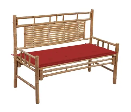 Dārza Sols Ar Matraci, 120 Cm, Bambuss Vidaxl