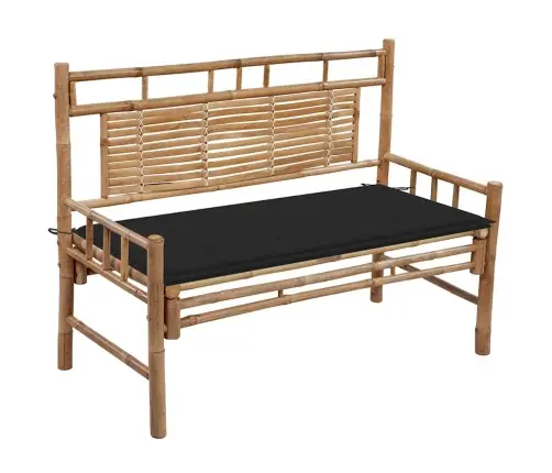 Dārza Sols Ar Matraci, 120 Cm, Bambuss Vidaxl