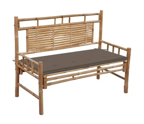 Dārza Sols Ar Matraci, 120 Cm, Bambuss Vidaxl