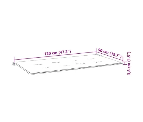 Sodo Suoliukas Su Pagalvėle, 120cm Bambukas (41504+314081)