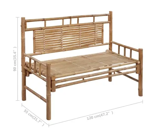 Sodo Suoliukas Su Pagalvėle, 120cm Bambukas (41504+314946)