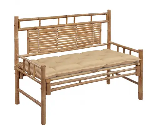 Dārza Sols Ar Matraci, 120 Cm, Bambuss Vidaxl