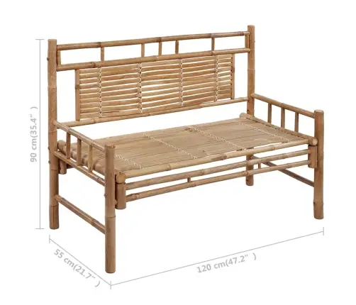 Dārza Sols Ar Matraci, 120 Cm, Bambuss Vidaxl