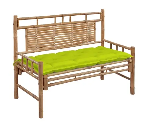 Dārza Sols Ar Matraci, 120 Cm, Bambuss Vidaxl