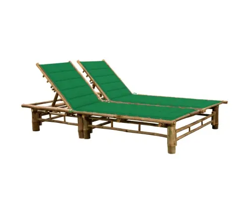 Divvietīgs Sauļošanās Zvilnis Ar Matračiem, Bambuss Vidaxl Divvietīgs Sauļošanās Zvilnis Ar Matračiem, Bambuss Vidaxl