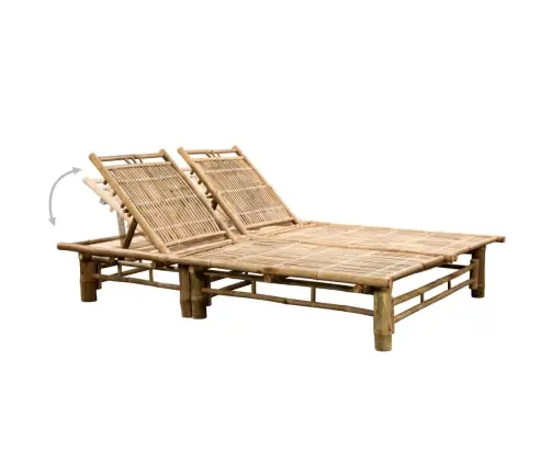 Divvietīgs Sauļošanās Zvilnis Ar Matračiem, Bambuss Vidaxl Divvietīgs Sauļošanās Zvilnis Ar Matračiem, Bambuss Vidaxl