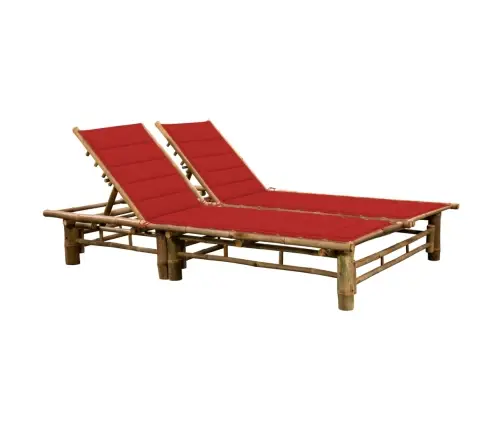 Divvietīgs Sauļošanās Zvilnis Ar Matračiem, Bambuss Vidaxl