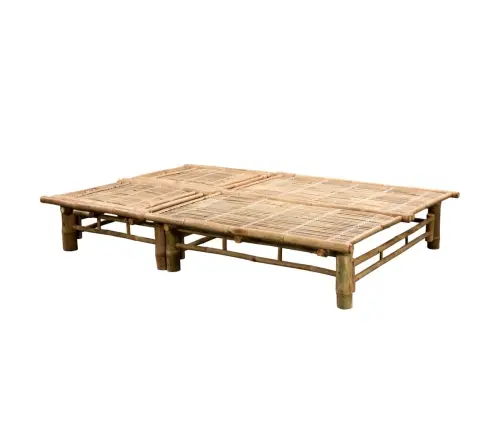 Divvietīgs Sauļošanās Zvilnis Ar Matračiem, Bambuss Vidaxl