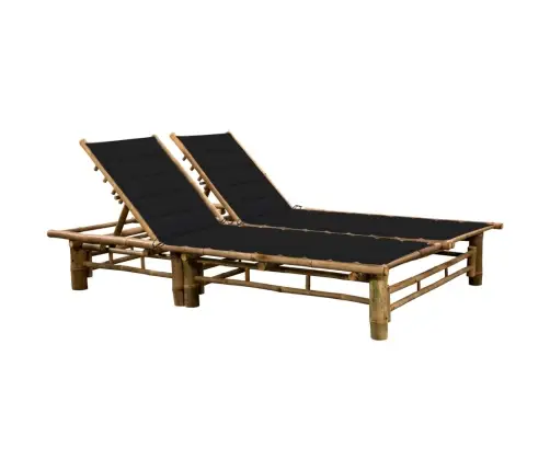 Divvietīgs Sauļošanās Zvilnis Ar Matračiem, Bambuss Vidaxl