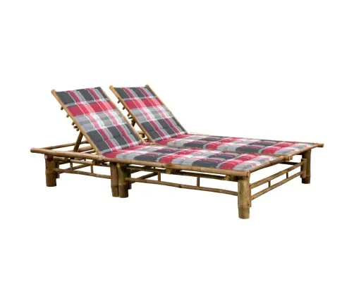 Divvietīgs Sauļošanās Zvilnis Ar Matračiem, Bambuss Vidaxl
