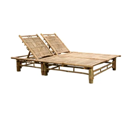 Divvietīgs Sauļošanās Zvilnis Ar Matračiem, Bambuss Vidaxl