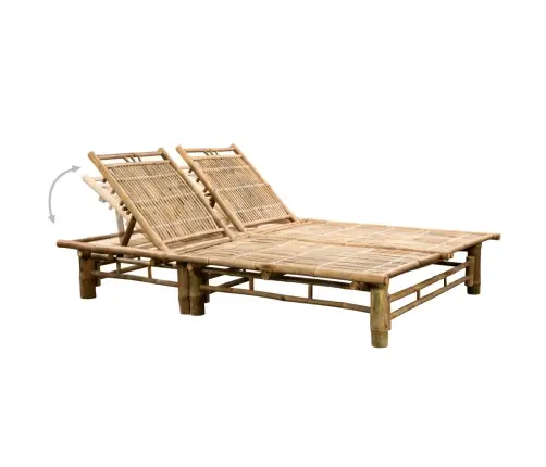 Divvietīgs Sauļošanās Zvilnis Ar Matračiem, Bambuss Vidaxl