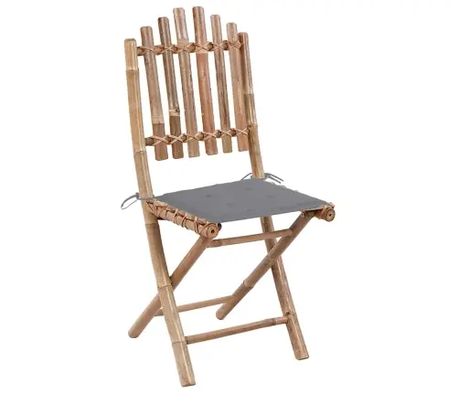 5-Daļīgs Āra Mēbeļu Komplekts Ar Matračiem, Saliekams, Bambuss Vidaxl