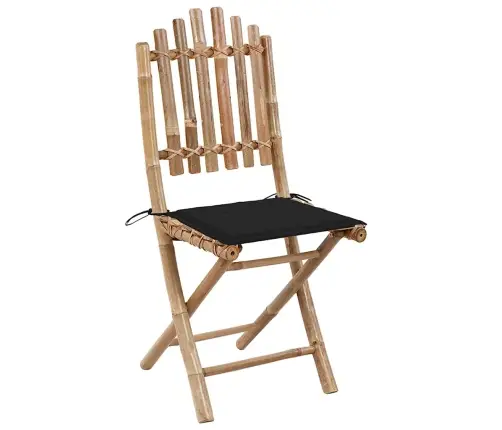 Sulankstomas Lauko Komplektas Su Pagalvėmis, 5 Dalių, Bambukas