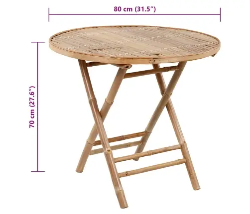 5-Osaline Kokkupandav Aiamööblikomplekt Patjadega, Bambus