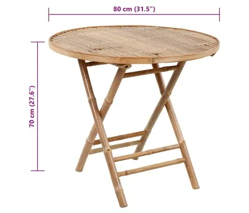 5-Daļīgs Āra Mēbeļu Komplekts Ar Matračiem, Saliekams, Bambuss Vidaxl