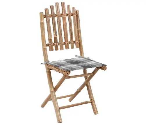 Sulankstomas Lauko Komplektas Su Pagalvėmis, 5 Dalių, Bambukas