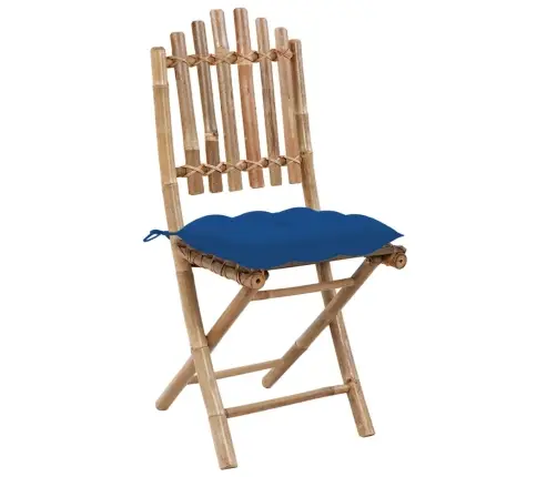 5-Daļīgs Āra Mēbeļu Komplekts Ar Matračiem, Saliekams, Bambuss Vidaxl