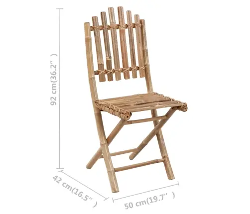 5-Daļīgs Āra Mēbeļu Komplekts Ar Matračiem, Saliekams, Bambuss Vidaxl